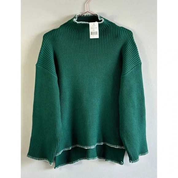 Gibsonlook Womens Pullover Long Sleeve Classic Turtleneck Sweater Green Sz S - Picture 2 of 7